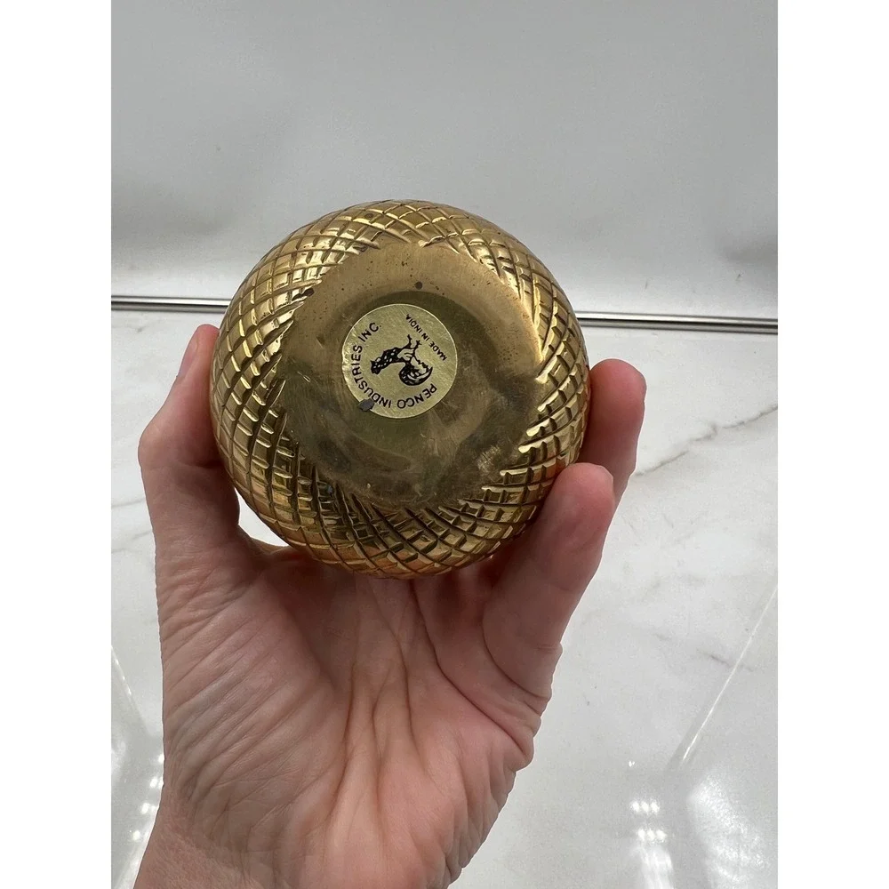 Vintage Penco Industries Brass Pineapple Figurine 7